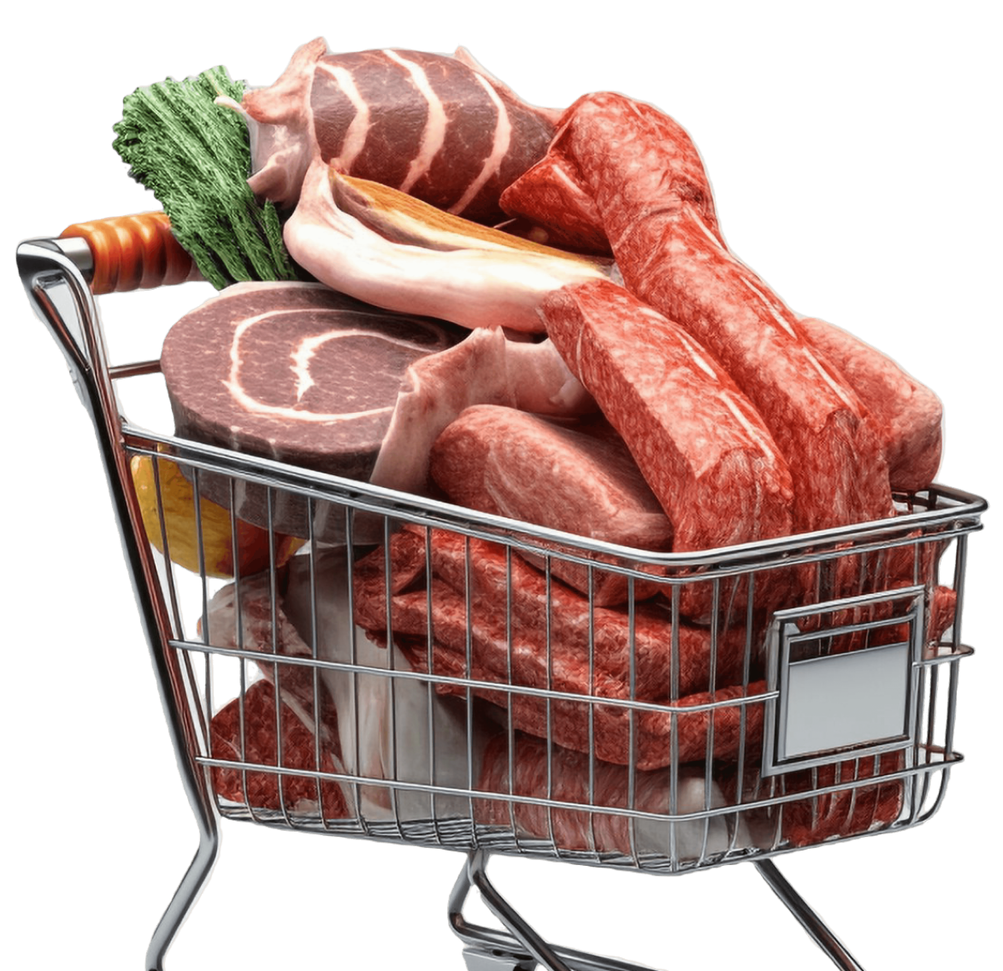 trolley with meat